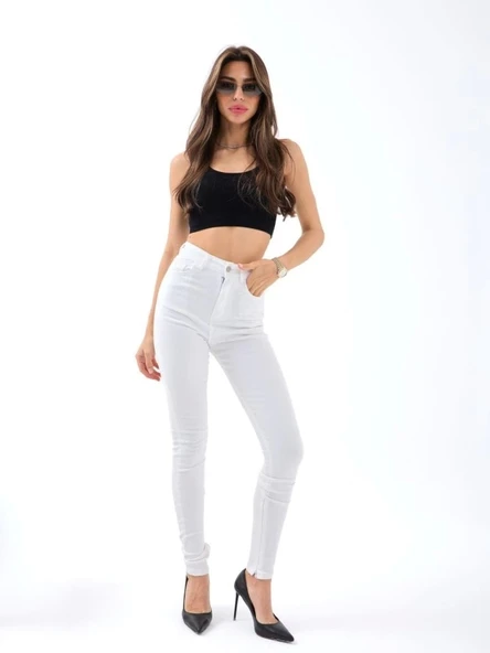 6489 PANTOLON-BEYAZ ürün görseli 1