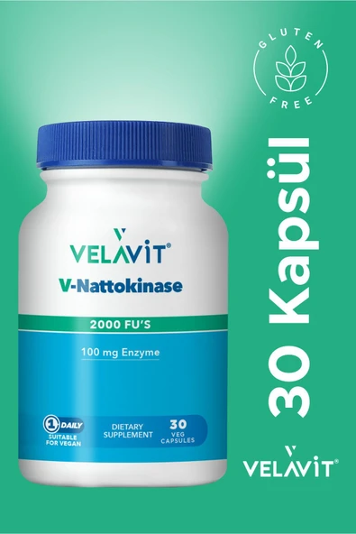 Velavit V-Nattokinase Takviye Edici Gıda 30 Kapsül ürün görseli 1