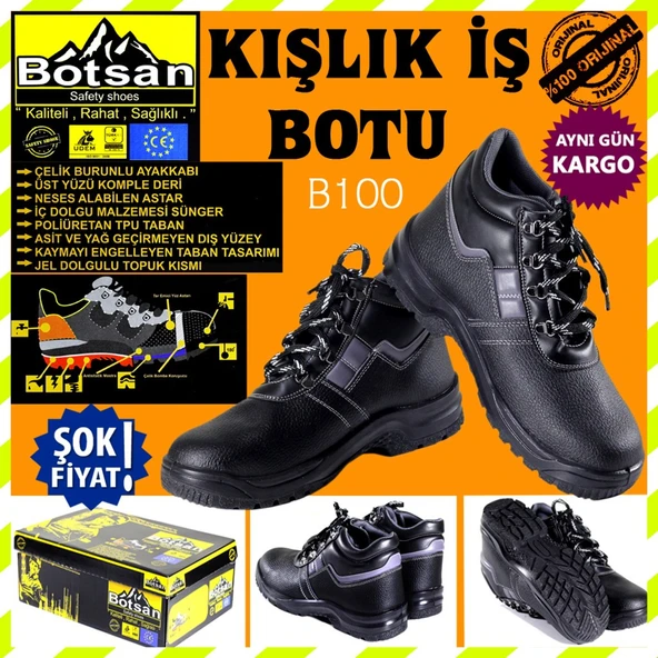 Botsan Iş Botu Çelik Burunlu  B-100 ürün görseli 1