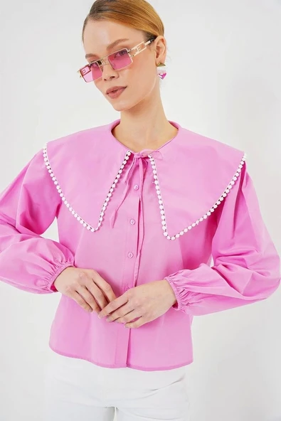 Bebe Yaka Gömlek 20314 - Pembe ürün görseli 1