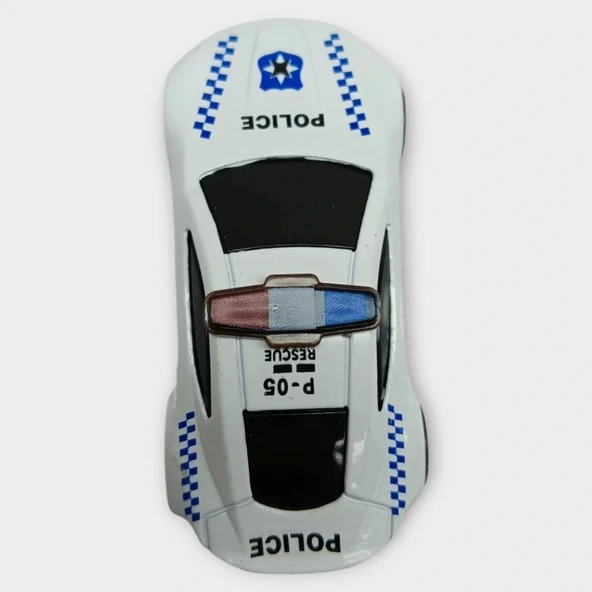 Metal Mini Polis Arabası  8 cm - Polis - 5 - Resim 4