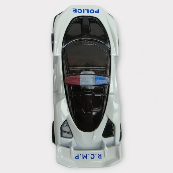 Metal Mini Polis Arabası  8 cm - Polis - 4 - Resim 4