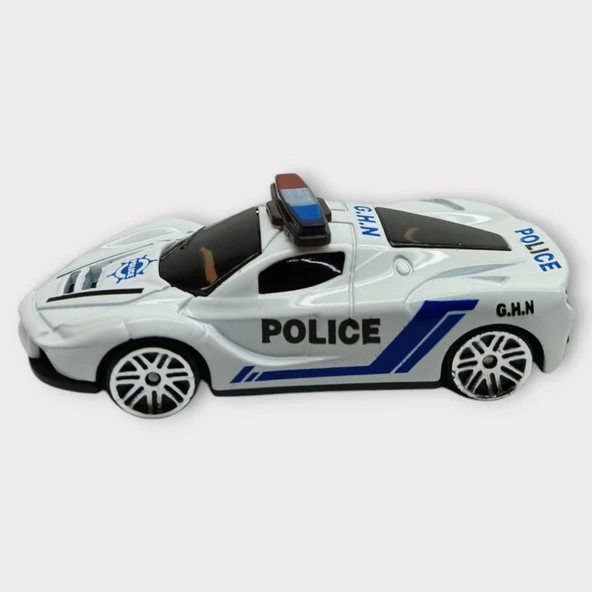 Metal Mini Polis Arabası  8 cm - Polis - 7 - Resim 2