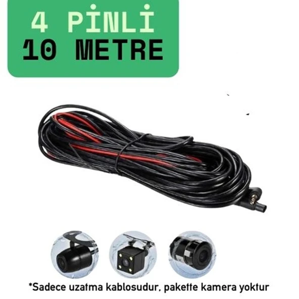 Wevolt MB-500 VE TÜM 4K MODELLERİ İÇİN Araç Kamera Kablosu 4 Pin 10M 2,5 Mm 4 Boğum Araç Kamera Kablosu ürün görseli 1