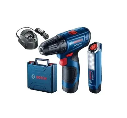 Bosch Professional GSR 120-LI 2 Ah Çift Akülü Vidalama ve GLI 12V-300 Lamba - 06019G8004 ürün görseli 1