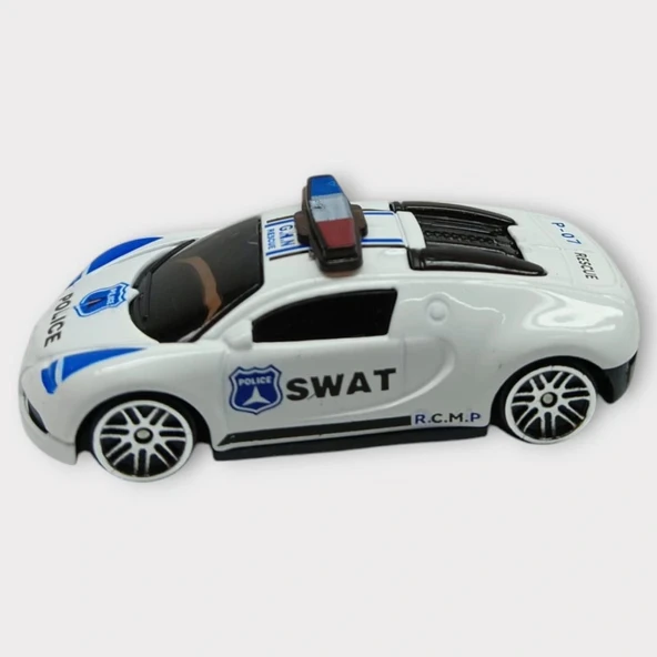 Metal Mini Polis Arabası  8 cm - Polis - 2 - Resim 2