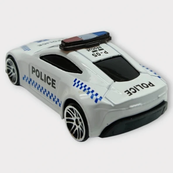 Metal Mini Polis Arabası  8 cm - Polis - 5 - Resim 3