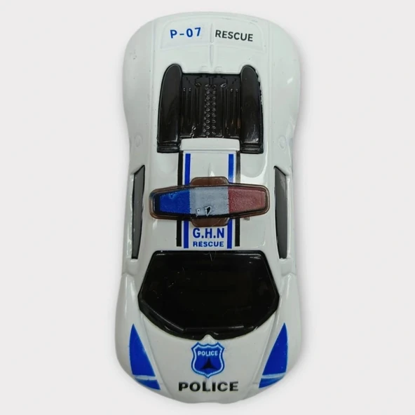 Metal Mini Polis Arabası  8 cm - Polis - 2 - Resim 3