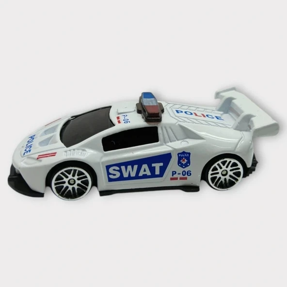Metal Mini Polis Arabası  8 cm - Polis - 3 - Resim 2