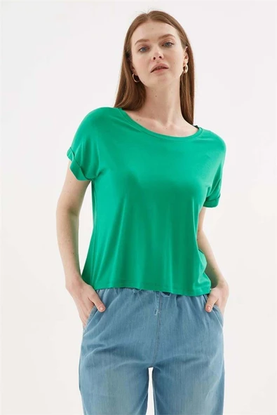 FASHION FRIENDS KADIN BİSİKLET YAKA BLUZ 25Y0519K1 ürün görseli 1