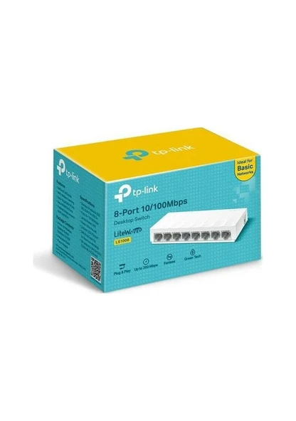 TP-LİNK LS1008 8-PORT 10/100Mbps Desktop Switch ürün görseli 1