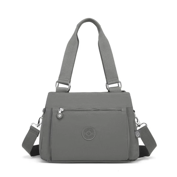 Krinkıl Kumaş Kadın Omuz Çantası Smart Bags 1125 Koyu Gri ürün görseli 1