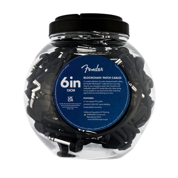 Fender Blockchain Patch Cable Black Bowl of 50 Pedal Ara Kablosu ürün görseli 1