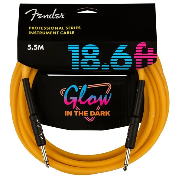 Fender Professional Fosforlu Turuncu 5m Enstrüman Kablosu ürün görseli 1