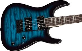 Jackson JS20 Dinky DKQ 2PT Amaranth Klavye Transparent Blue Burst Elektro Gitar ürün görseli 1
