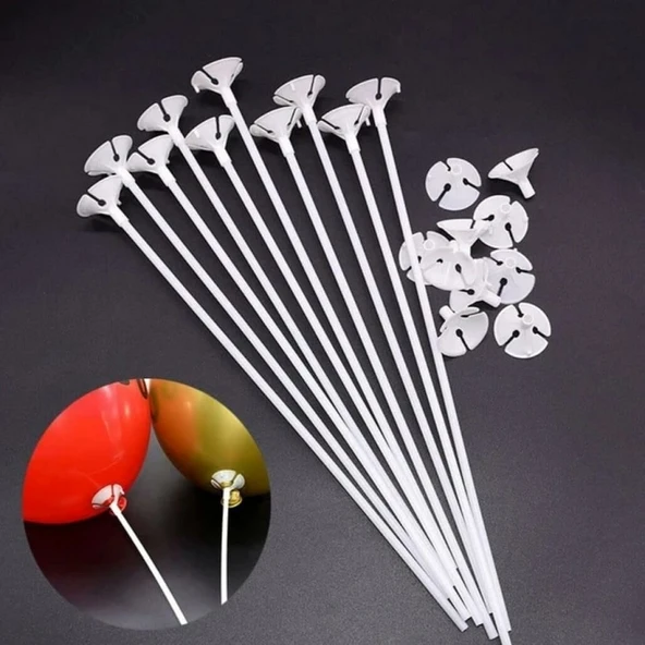 YÜKSEK KALİTE 100 ADET BEYAZ BALON ÇUBUĞU DEKORASYON BALON ÇUBUĞU TÜM BALONLARA UYGUNDUR ürün görseli 1