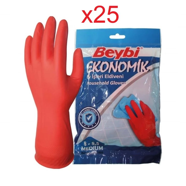 Beybi Bulaşık Eldiveni No:8-8,5 M Beden 25 Çift ürün görseli 1