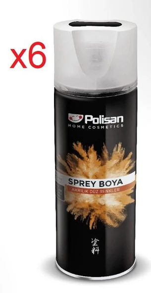 Polisan Akrilik Sprey Boya 6 * 400 ml Mat Siyah ürün görseli 1