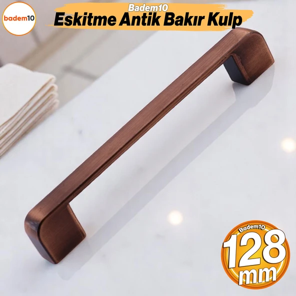 Gölcük Oval Eskitme Antik Bakır 128 mm Metal Mobilya Mutfak Çekmece Dolap Kulpu Kulbu Kulpları ürün görseli 1