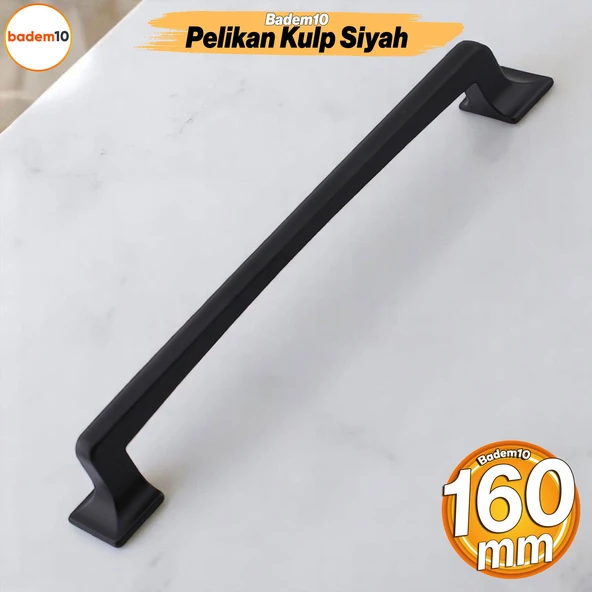 Pelikan Metal Siyah 160 mm Mobilya Mutfak Çekmece Dolap Kapak Kulp Kulpu Kulbu Kulpları ürün görseli 1