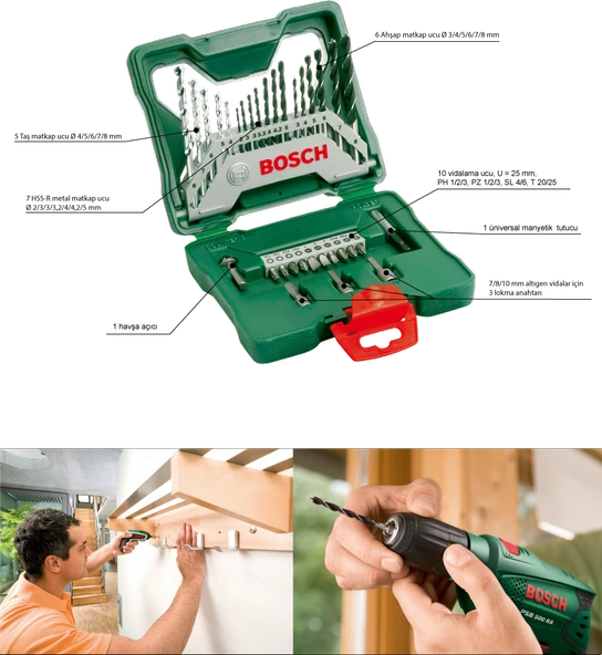 BOSCH X-Line 33 Parça Aksesuar Seti - Resim 3
