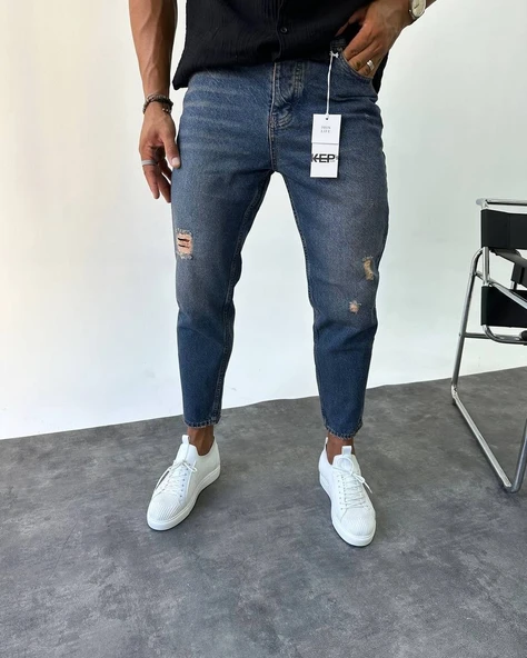 Yırtık Detay Ocean Boyfriend Jean ürün görseli 1