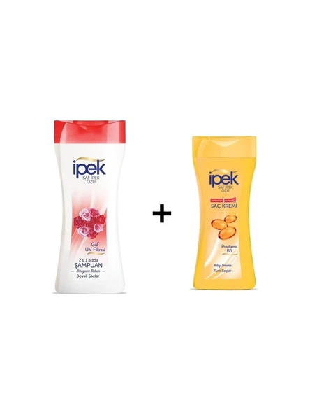 İpek Gül Uv Filtresi 2'Si 1 Arada Şampuan 480 Ml +İpek Saç Kremi 480 Ml--2'Li Set ürün görseli 1