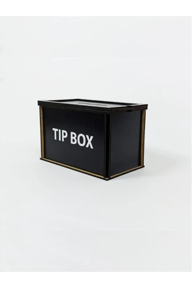 SLY-- Ahşap Siyah Tip Box Kumbara Ve Bahşiş Kutusu Tipbox ürün görseli 1