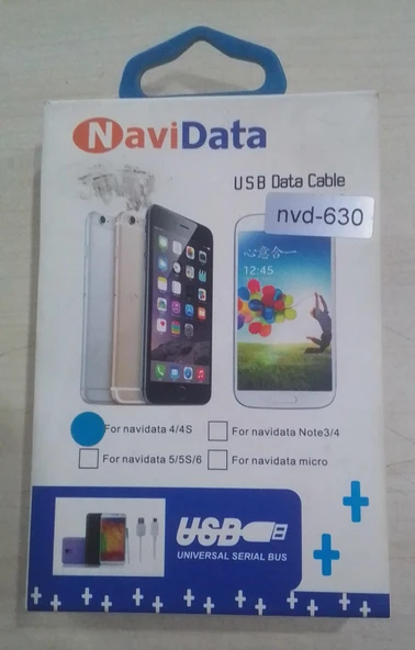 NAVİDATA NVD-630 I-PHONE4 /  I-PHONE4S USB ŞARJ DATA KABLOSU ürün görseli 1