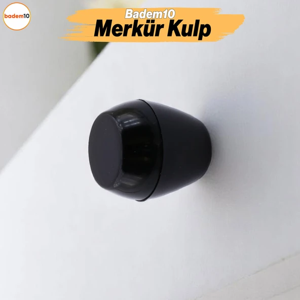 Merkür Düğme Siyah Mobilya Mutfak Dolap Dolabı Çekmece Kulpu Kulbu Plastik Siyah Tek Vidalı Kulp ürün görseli 1