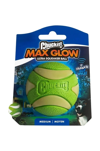 Chuckit Köpek Oyun Topu Sesli Gece Parlayan ! Max Glow (orta Boy) ürün görseli 1
