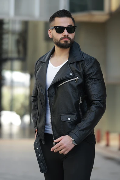 ERKEK KUZEY MODEL KEMERLİ BAHARLIK DERİ CEKET ürün görseli 1