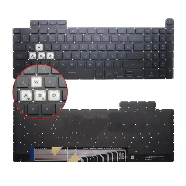 Asus FX707VI4 Notebook Klavye TR Işıklı RGB ürün görseli 1