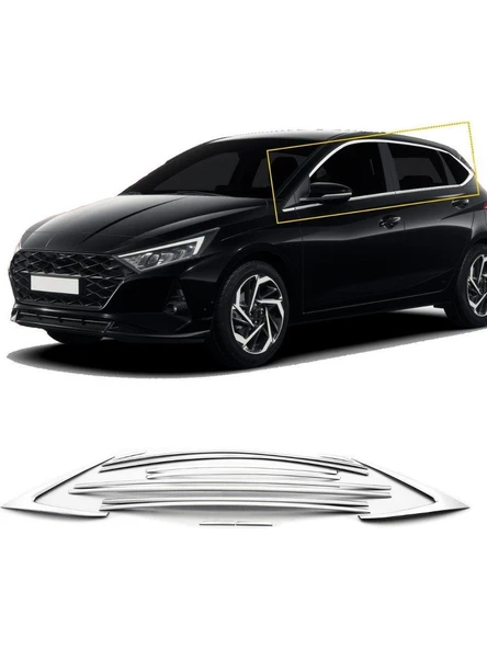 Hyundai i20 Krom Cam Çerçevesi 14 Parça TamTur 2020+ Uyumlu ürün görseli 1