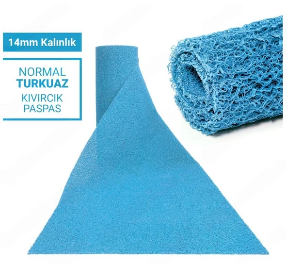 120X50CM TURKUAZ KIVIRCIK PASPAS-HALI KAYMAZ YOLLUK LİDYA 14MM ürün görseli 1