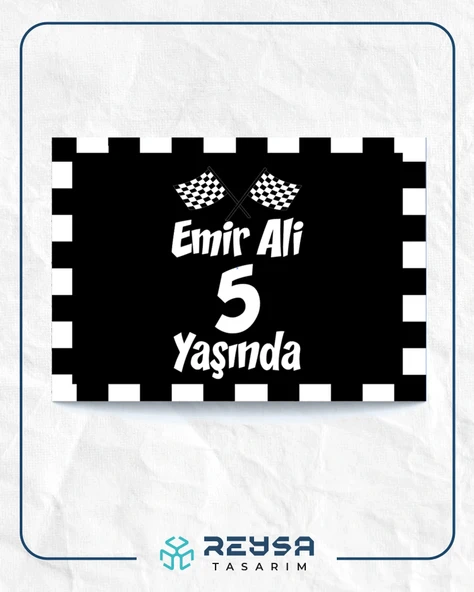 Yarış Temalı Doğum Günü Afişi 35X50 cm ürün görseli 1