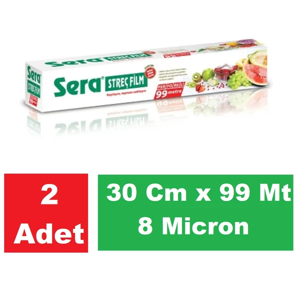 Sera Streç Film 30 Cm x 99 Mt 8 Micron x 2 Paket ürün görseli 1
