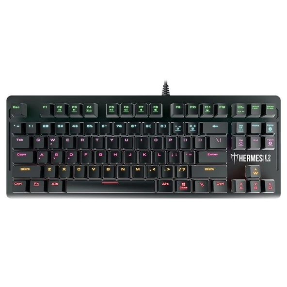 GAMDIAS HERMES-E2, USB Kablolu, İngilizce,  Mekanik, 7 Renk, Gaming Klavye ürün görseli 1