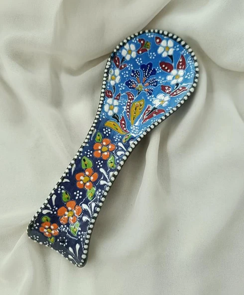 Çini Tezgah Üstü Kirli Kepçe Kaşık Altlığı Seramik ürün görseli 1