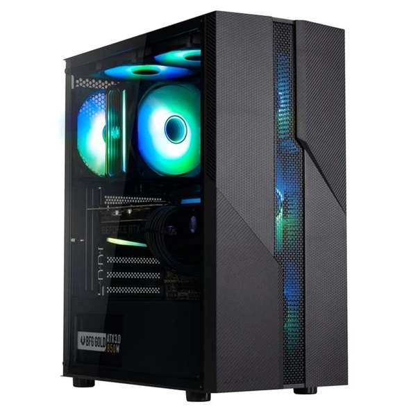 BITFENIX 600W 80+ C20 BFC-C20W60KKGKK-4F Gaming Mid-Tower PC Kasası ürün görseli 1