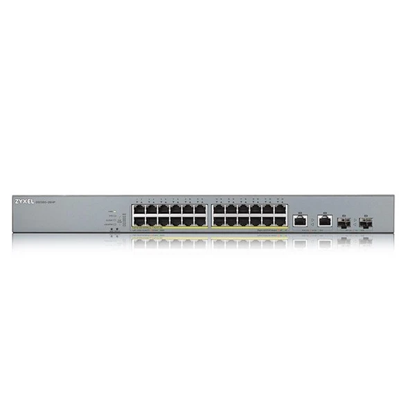 ZyXEL 24port 375w FULL PoE GS1350-26HP GIGABIT 2X SFP Yönetilebilir Switch ürün görseli 1