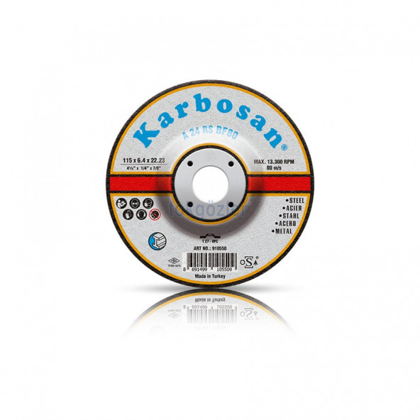 Karbosan 115 x 6.4 Metal Taşlama Taşı 10 Adet ürün görseli 1