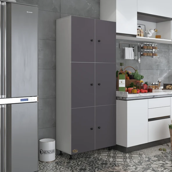 Kenzlife mutfak dolabı tahiri gribyz 188*80*37 çok amaçlı dolap arkalıklı ürün görseli 1
