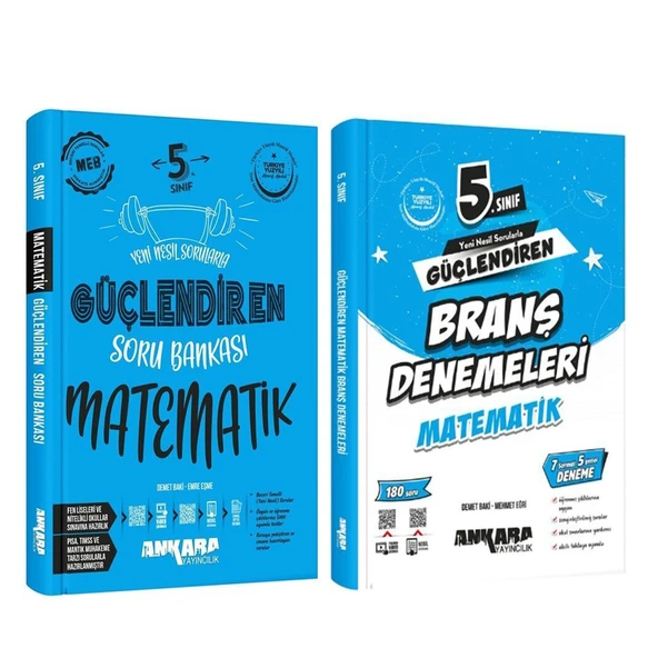 Ankara Yayıncılık 5.Sınıf Matematik Güçlendiren Soru Bankası ve Deneme Seti 2 Kitap ürün görseli 1