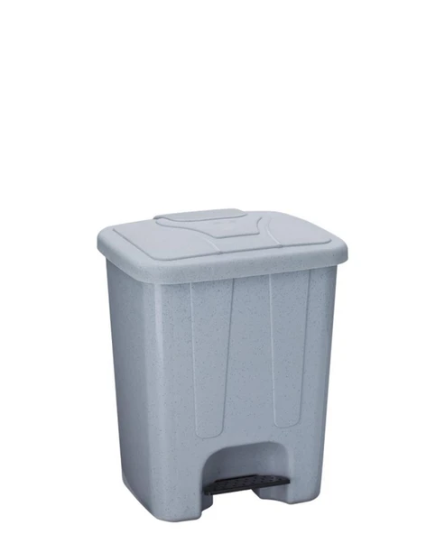 Omnipazar SY-4250 25 lt Köşeli Pedallı Plastik Çöp Kovası İç Kovalı Gri ürün görseli 1