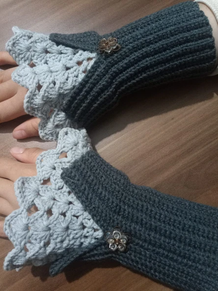 vintage Örgü tesettür KOLLUK yün ürün görseli 1