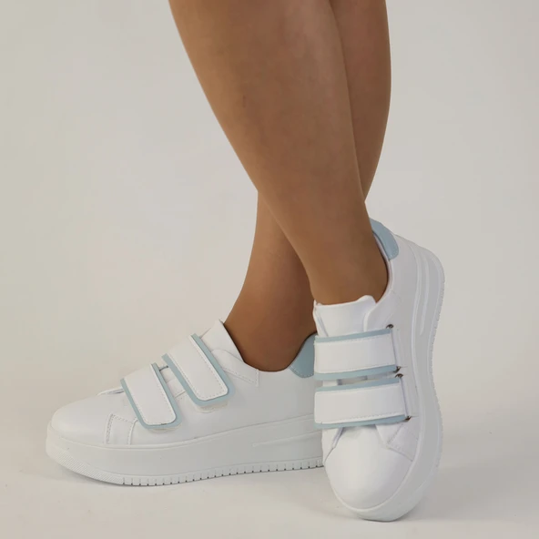 Kadın Kalın Tabanlı Cırtlı Günlük Spor Ayakkabı Sneakers ürün görseli 1