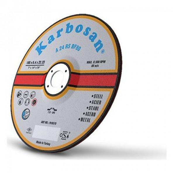 Karbosan 180 x 6,4 Metal Taşlama Taşı 10 Adet ürün görseli 1