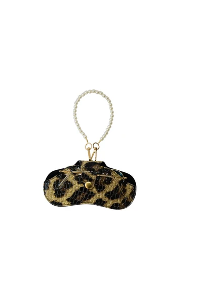ömrüm style Asılabilir Gözlük Kılıfı Charm Leopar İnci ürün görseli 1