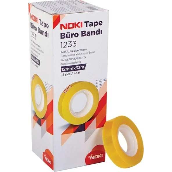 Noki 12 Li Paket Selefon Bant (Büro Bandı)- 12MM x 33 Metre ürün görseli 1